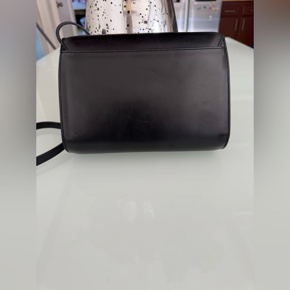 Celine Black Leather Crossbody Bag with Gold Accent - Picture 2 of 8